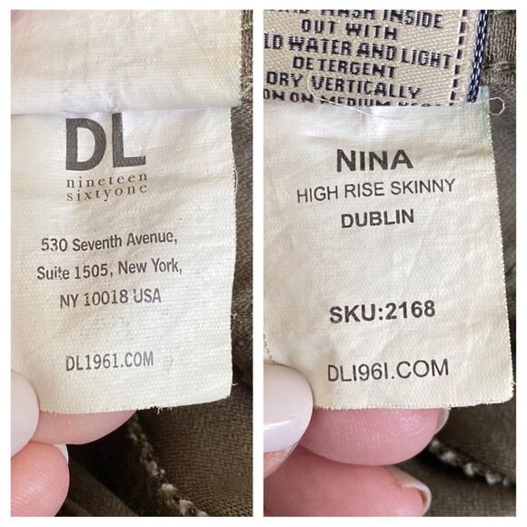 DL1969 Nina High Rise Skinny 4-Way Stretch Dublin Green - Picture 11 of 11